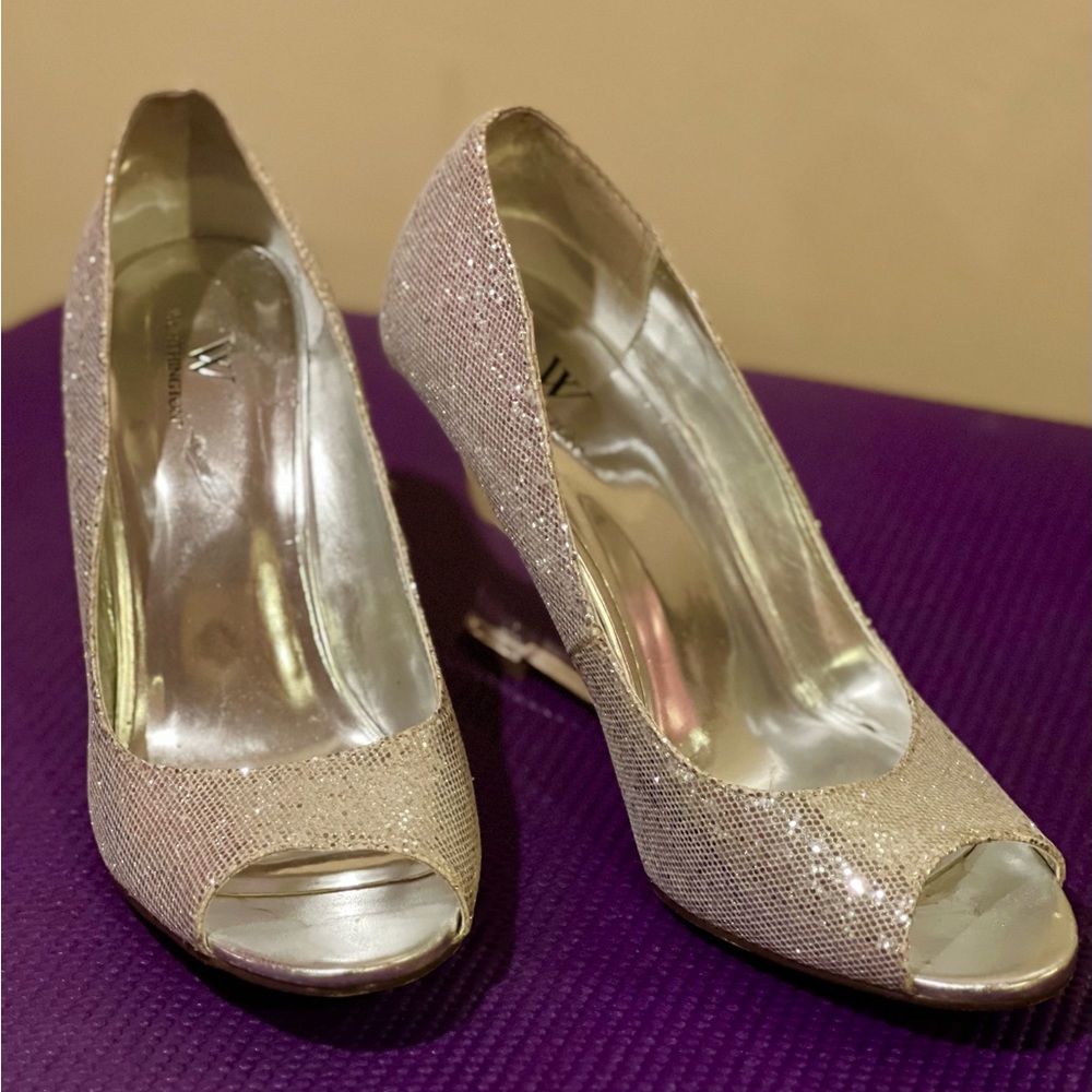 Womens sequins wedge heel